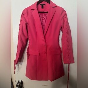 Forever 21 Fuchsia Lace-Up Blazer dress